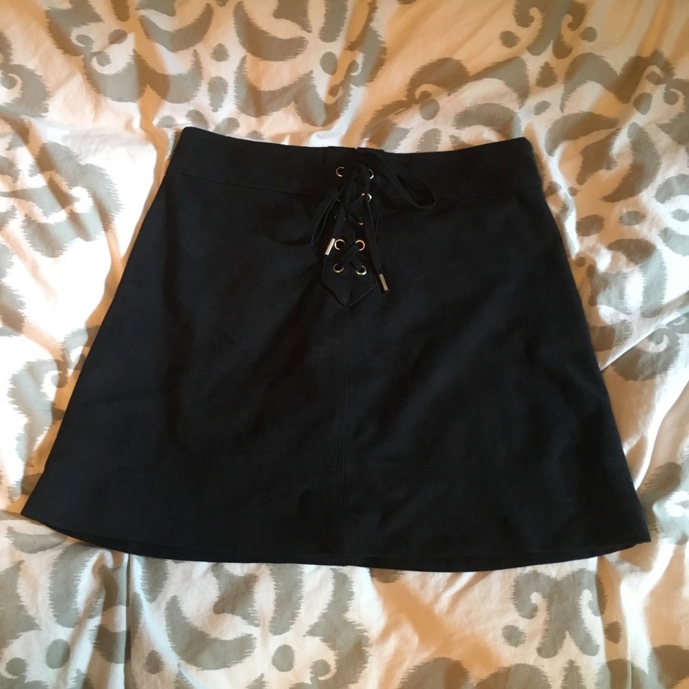 A&F Black Suede Skirt